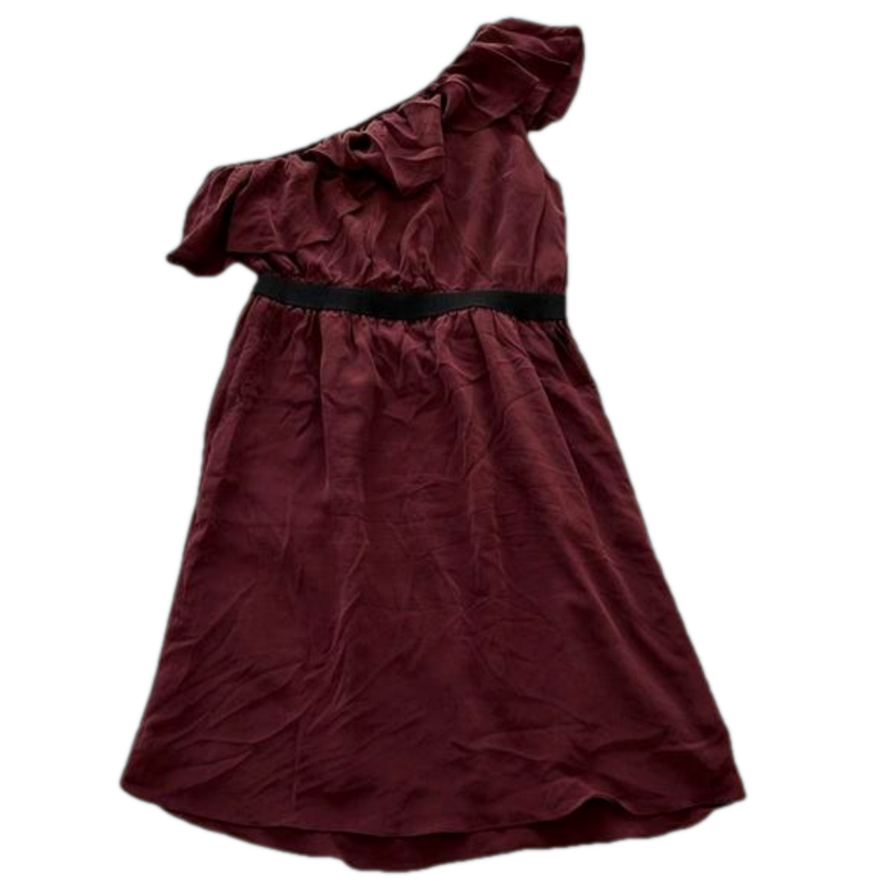Burgundy‎ one shoulder dress